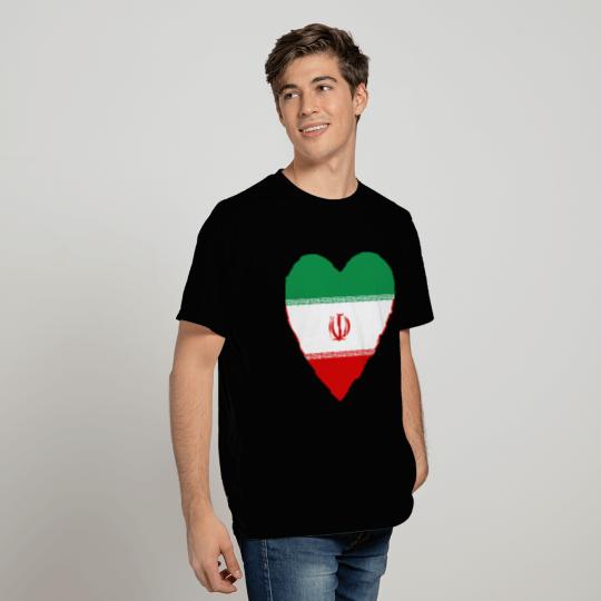 Iran Flag Heart T Shirts
