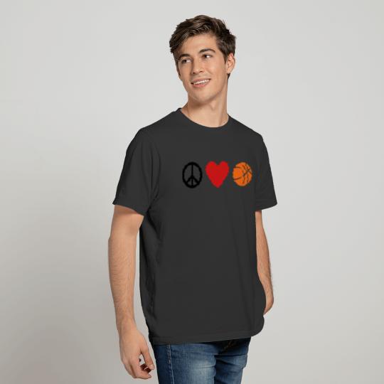 peace, love, basketball T-shirt