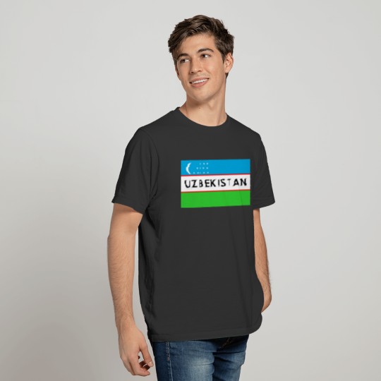 uzbekistan country flag symbol name text T-shirt
