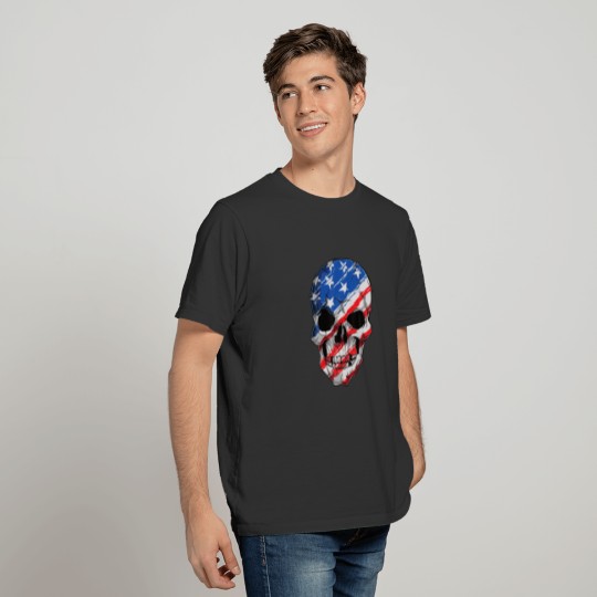 American Flag Skull 4Th ID T-shirt