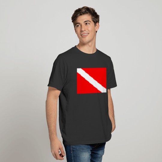 scuba divers flag red diagonal dive symbol polo T-shirt