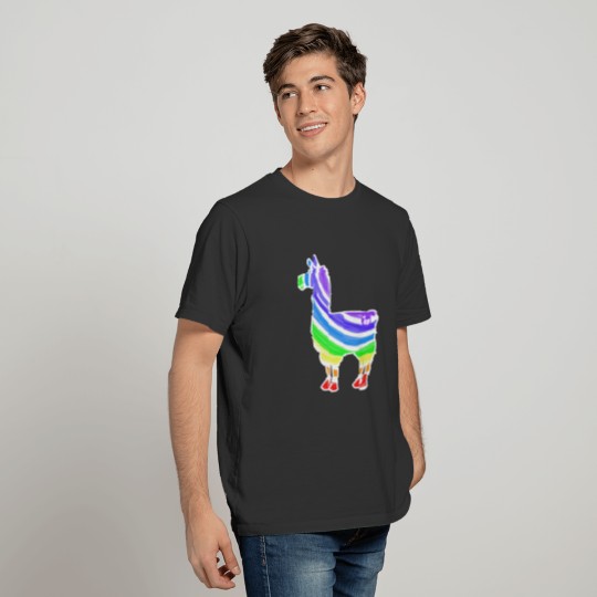 Rainbow Llama Ladies 3/4 T-shirt