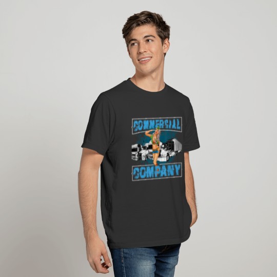 Commercial Company Funny Trucker Design T-shirt