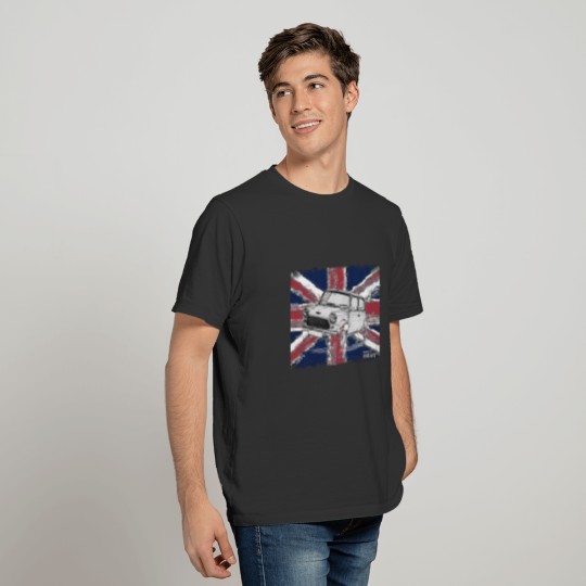 Mini over British Union Jack flag T-shirt
