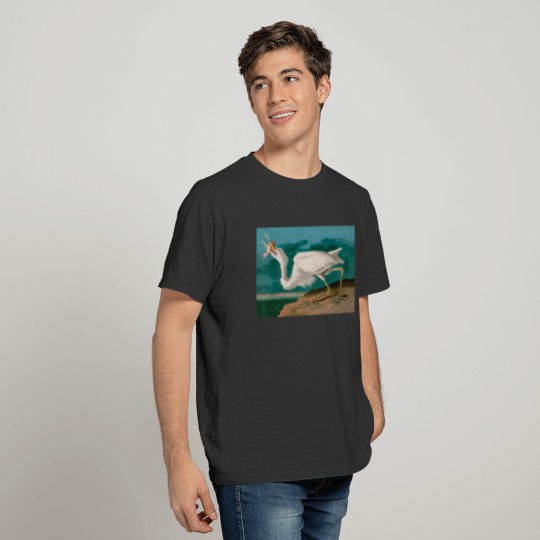 Great White Heron Birds of America Audubon Print T T-shirt