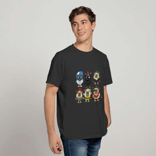 Derpy Pugs In Costumes T-shirt