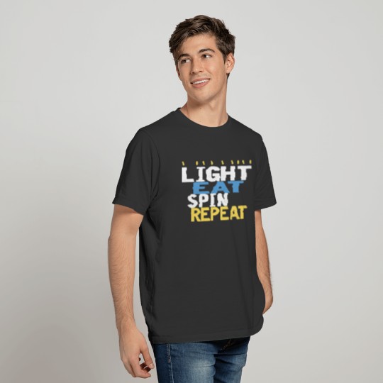 Hanukkah "Light Eat Spin Repeat" Black T-shirt