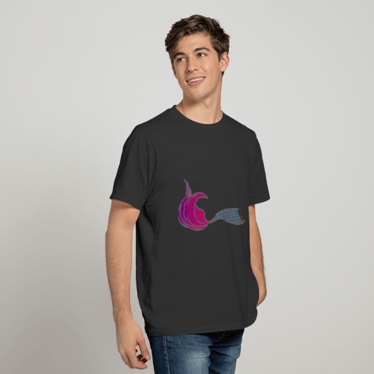 Mermaid Tail in dark pink and teal T-shirt