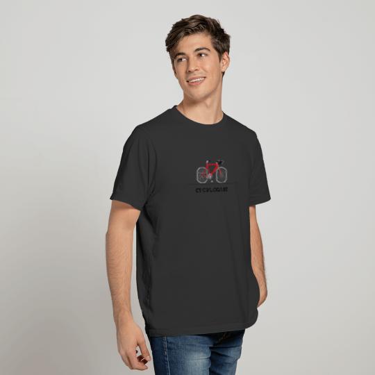red bicycle cycologist T-shirt