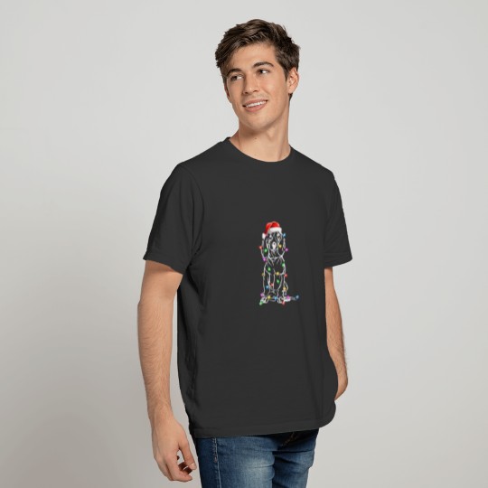Funny Dachshund Dog Tree Christmas Lights Xmas Paj T-shirt