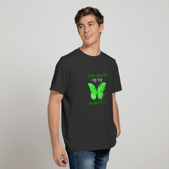Butterfly I Wear Green For My Wife Lyme Disease Aw T-shirt