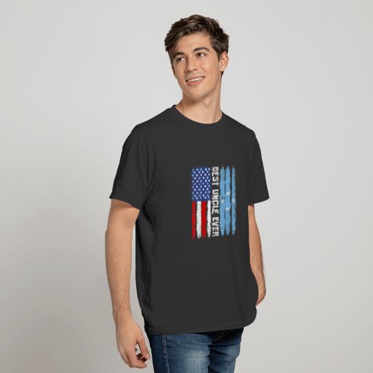 American Flag Micronesia Flag Best Uncle Ever Fami T-shirt