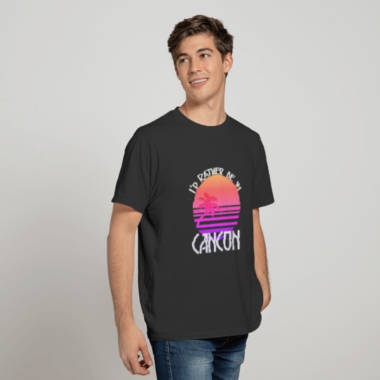 Retro Summer Beach Vacation Cancun Mexico Sunset T-shirt