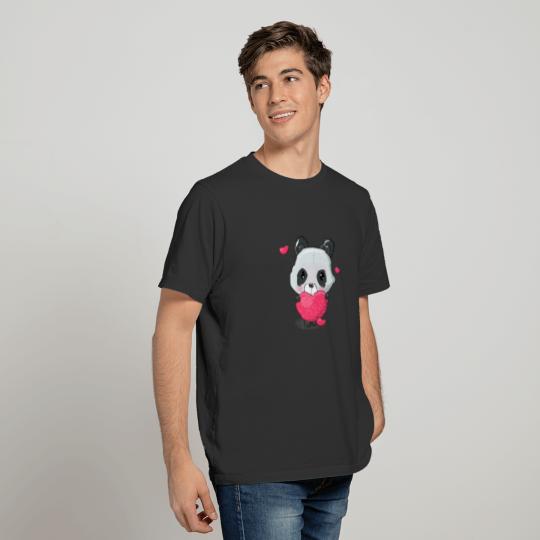 Matching Valentines Day Red Heart Panda Love Coupl T-shirt