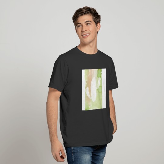 Green Watercolor Cactus Silhouette T-shirt