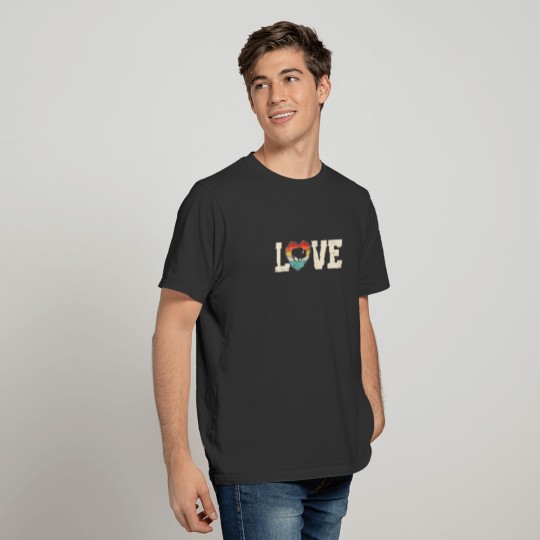 Vintage Cute Love Bison Lover Animals Valentines D T-shirt