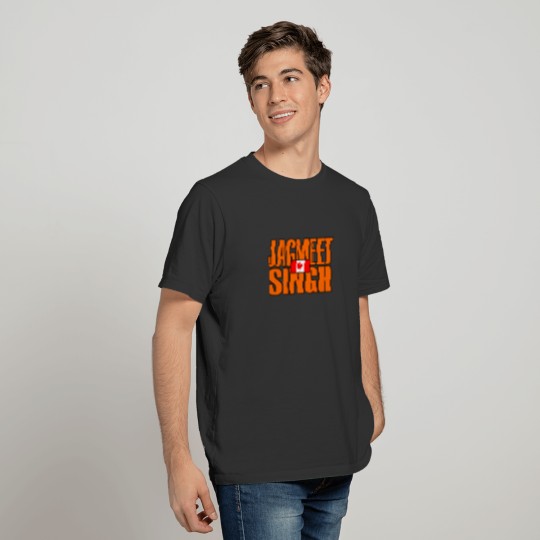 Jagmeet Singh Orange Block Text Canadian Flag Polo T-shirt