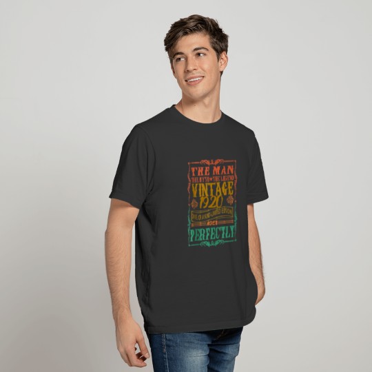 1920 Happy Bday Gifts, Man Myth Legend Vintage 192 T-shirt