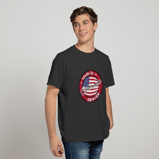 Made in Denver Colorado USA Flag T-shirt
