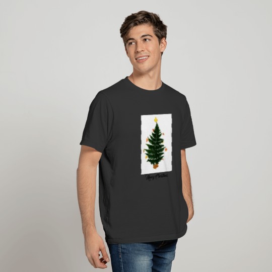 Unique Christmas Tree Design of Leaves T-shirt