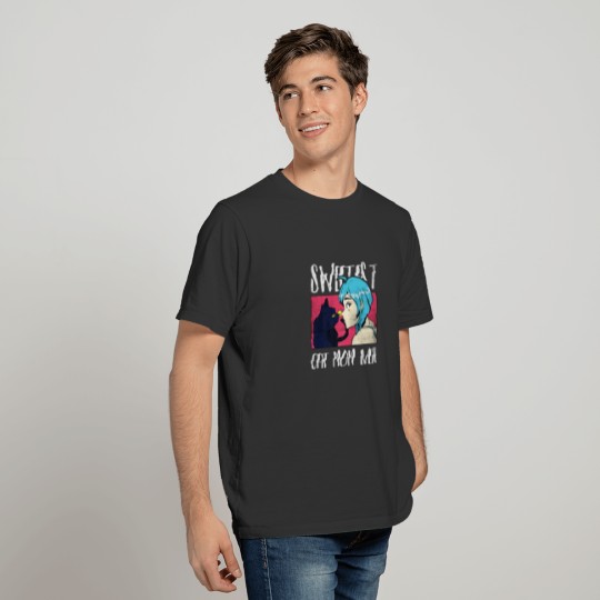 Sweetest Cat Mom Ever. Cat And Anime. Noses Kiss. T-shirt