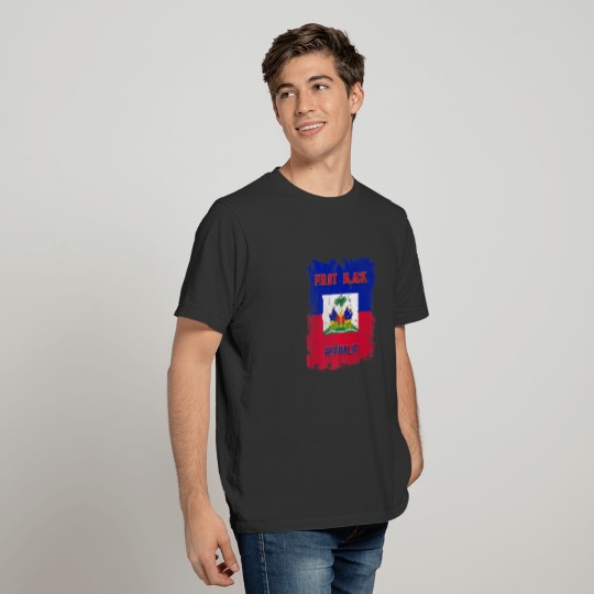 First Black Republic Of Haiti Flag Crest Coat Of A T-shirt