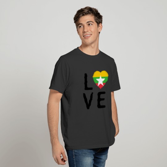 Love - Myanmar Flag T-shirt