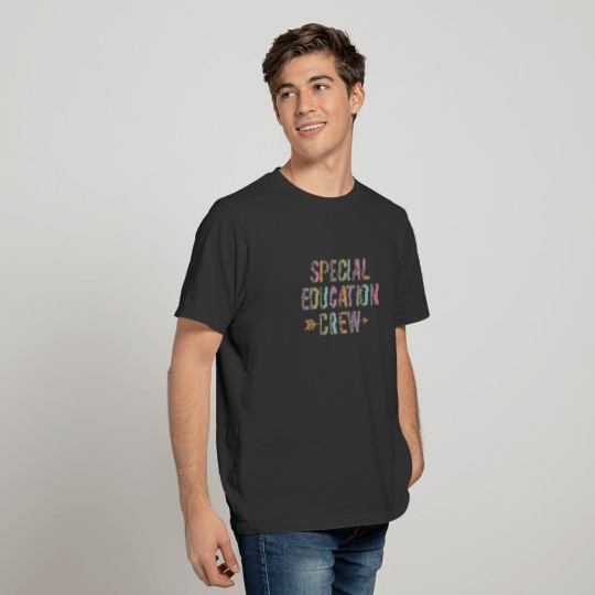 Special Education Crew Teacher Colors Leopard Grap T-shirt