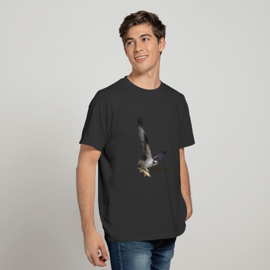 Soaring Osprey Fish Hawk with Fish Catch T-shirt