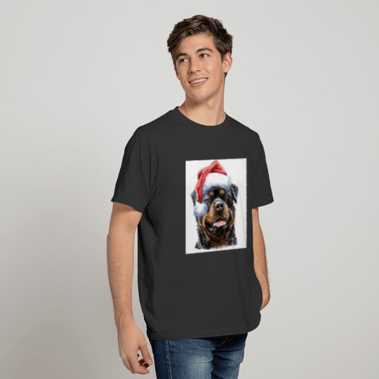 Rottweiler Santa Hat T-shirt