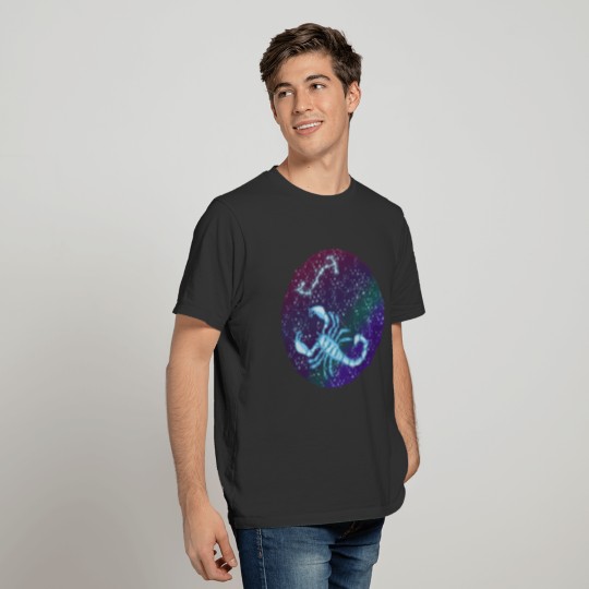 Scorpio Zodiac Sign with Constellation Design T-shirt