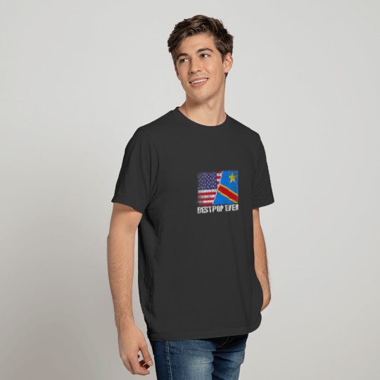 Retro US Congo Flag Best Pop Ever Funny Father's D T-shirt