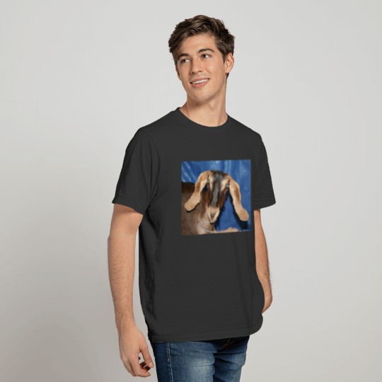 Scary eyed Nubian goat kid head picture T-shirt