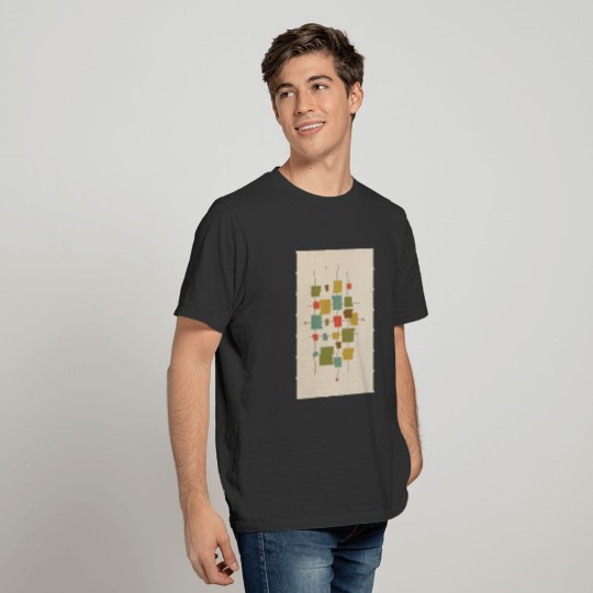Mid-Century Modern Geometry Squares on a line Polo T-shirt
