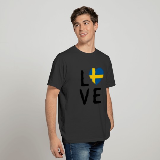 Love - Sweden Flag T-shirt