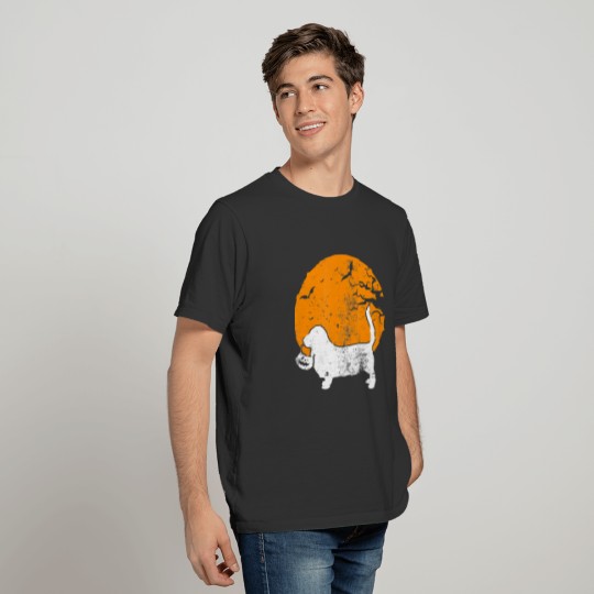 Basset Hound Dog Pumpkin Halloween T-shirt