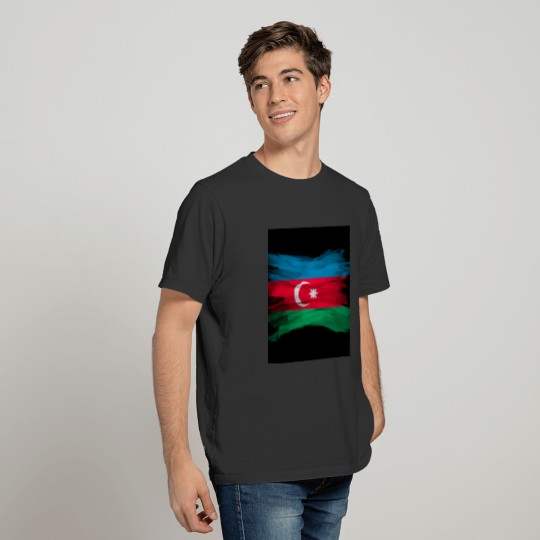 Azerbaijan flag brush stroke, national flag T-shirt