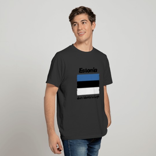 Estonia Flag + Map + Text T-shirt