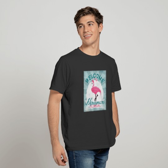 Miramar Florida Pink Flamingo Retro T-shirt