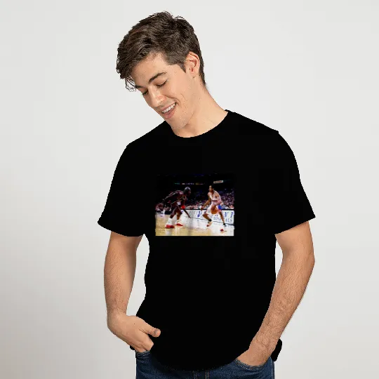 Allen Iverson crossing over Michael Jordan graphic t shirt