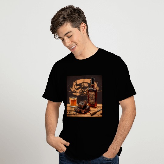 BBQ Barbeque Whisky Bourbon Grilled Meat Drinking Grill T-Shirts