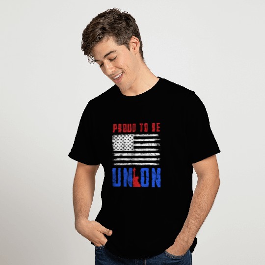Proud To Be Union Workers Skilled Worker US Flag Labor Day T-Shirts