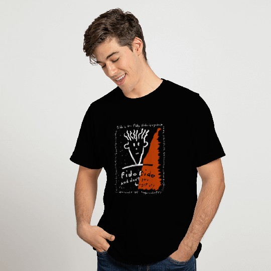 Fido Dido White And Orange Text Frame T-Shirts