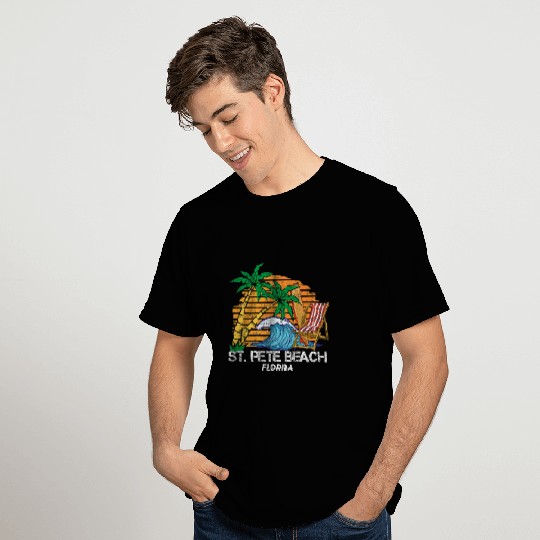 Surf Life vintages St Pete Beach Florida Surf Vacation Retro Sunset T-Shirts