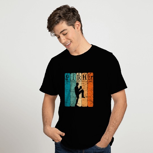 Sport Baseball Periodic Table Elements Nerd Baseball Pitcher Retro T-Shirts