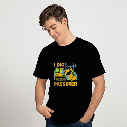 Excavator Fun I Dig Passover Excavator Construction Pesach Matzah Frogs T-Shirts