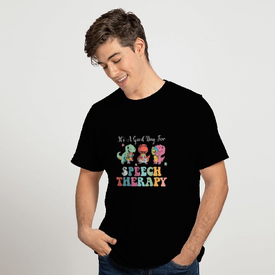Groovy Its A Good Day For Speech Therapy Cute Dinosaur T-Shirts