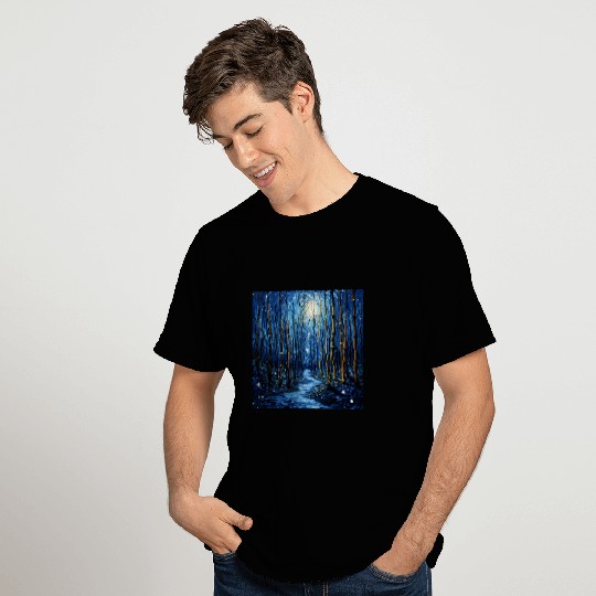 Midnight Elegance Starry Sky Bamboo Artistry Revealed T-Shirts