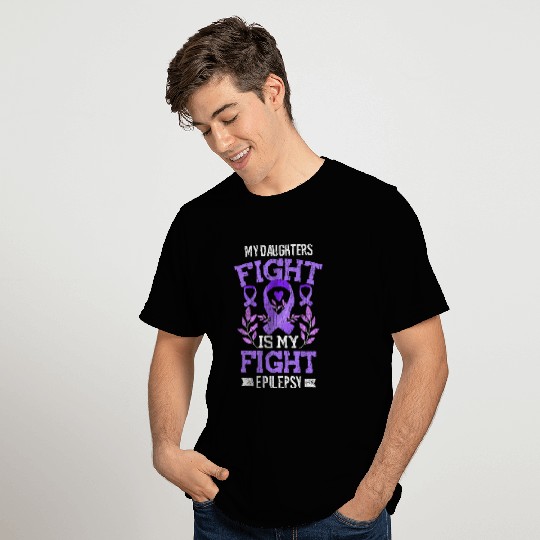 Daughters Fight Epilepsy Awareness Month Purple Graphic T-Shirts