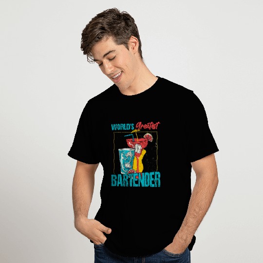 Worlds Greatest Bartender Barman Cocktail T-Shirts